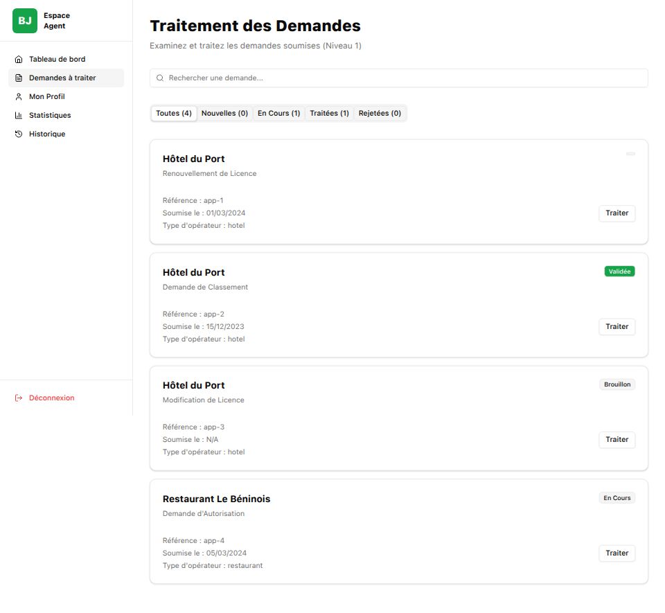 Étape 2 - Interface d'examen de demande par l'agent