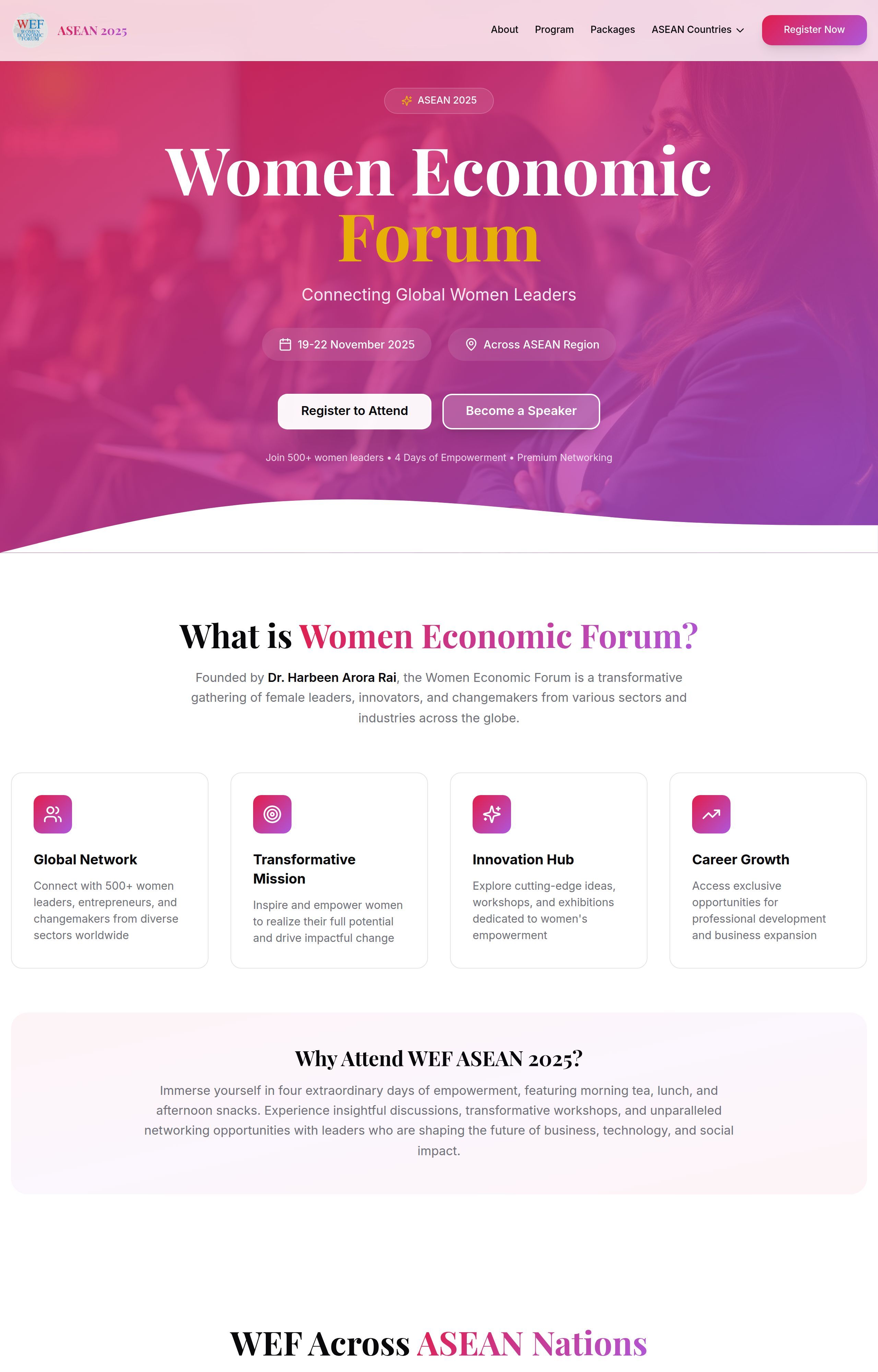 Women Economic Forum — Website project by John Cedrick de las Alas